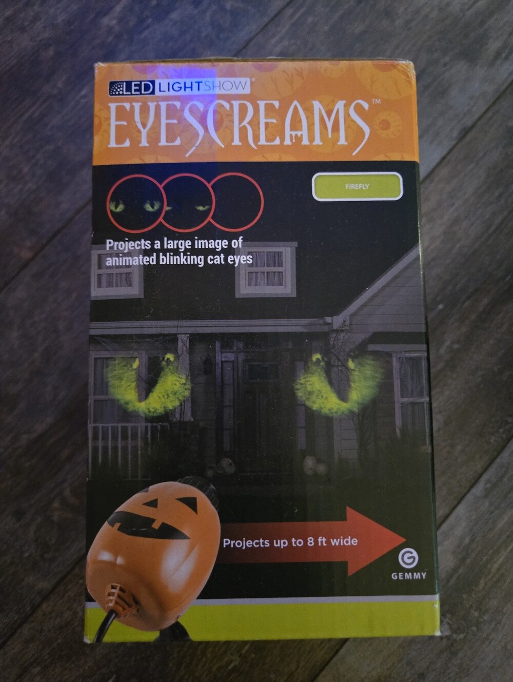 Gemmy Green Blinking Eyes LED Projection 8 Foot wide Halloween Eyescreams